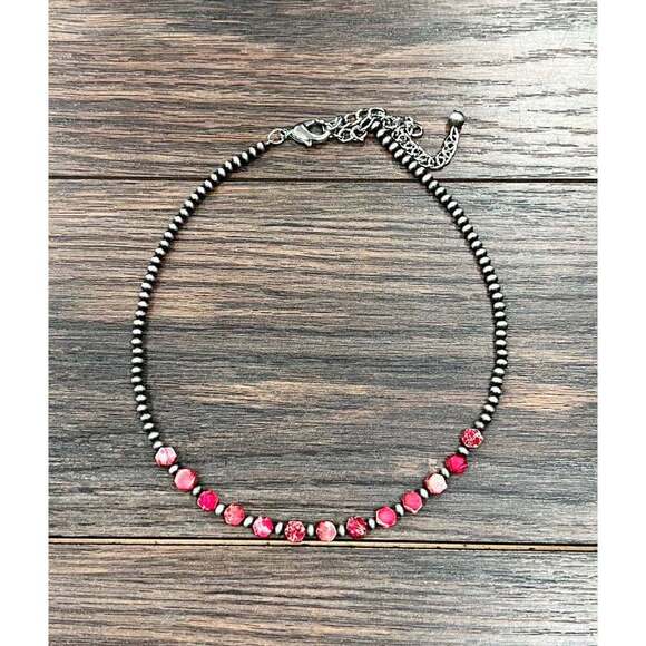 ISAC Trading Inc Jewelry - Navajo Hexa Gemstone Necklace 16 Inch Handmade Multi Color Bead Jewelry